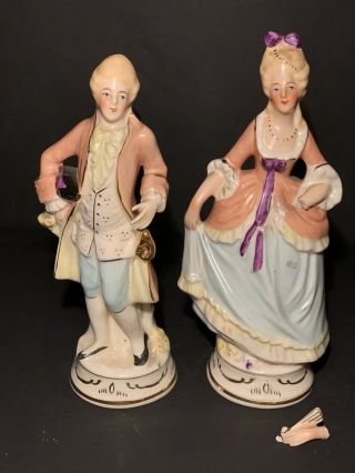 2 Vintage Coventry Figurines Marie Antoinette & Louis 5012b 5013b U.  S.  A Rare