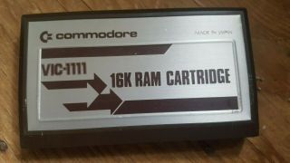 Rare Early Silver Label Commodore Vic 20 16k Vic 1111 Cartridge -