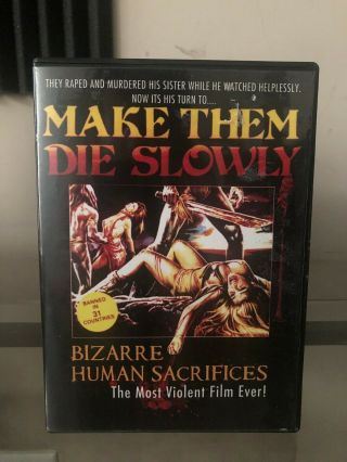 Make Them Die Slowly - Aka Cannibal Holocaust - 1981 Dvd - Cheezy Flicks - Rare