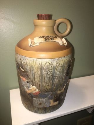Rare Vintage Mountain Dew Moonshine Still Advertising Bank Carving Art Jar Jug