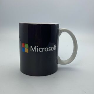 Vtg.  Microsoft Windows Coffee Mug Old School Old Logo Rare Black Computer Large