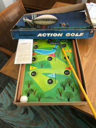 Rare/Vintage - Pressman Metal Action Golf Game w/Box - 1950 ' s/60 ' s - Complete 2