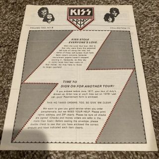 Kiss Army Newsletter Volume Two Number 2 Fall Edition 1977 | Rare Vol 2 No 2