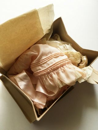 Authentic Vintage Rare 1920s 1930s Jl Hudson Company Pink Silk Baby Bonnet