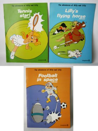 3x Rare Vintage 1981 Sport Billy Kids Learning Comic Books Longman Nos