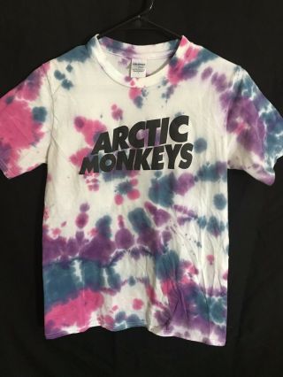 Rare Artic Monkeys Tye Dye Shirt Indie Band T - Shirt Classic Logo Size Small