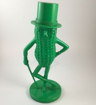 Planters,  Mr.  Peanut,  Vintage Plastic Bank,  Rare Green Color 8.  5” Tall