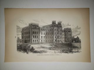 Lafayette College Pardee Hall Easton Pennsylvania 1876 Sketch Print Rare