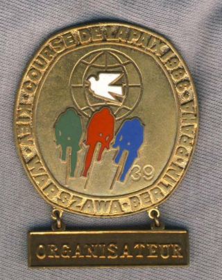 1986 Peace Race Cycling Participant Pin Badge Organizer Rare