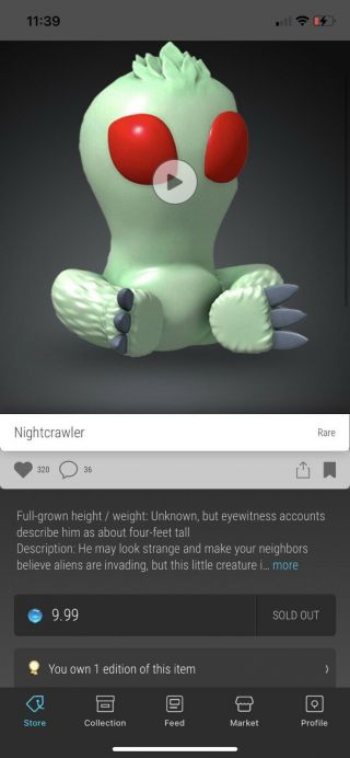 Veve Nft - Nightcrawler Rare By Cryptkins Series 1 578