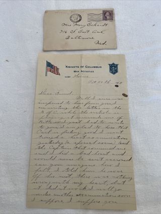 Wwi Letter 1918 Influenza Talking Flu Camp Sevier Sc Ww1 Very Rare