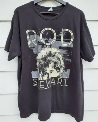 Rare Vintage 90s Rod Stewart Faces Concert Tour T Shirt 2xl Great Shape Black