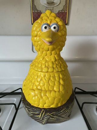 Rare Big Bird Cookie Jar Ceramic Sesame Street Muppets Inc.  12.  75 " Tall Vintage