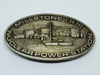 Rare Vintage1983 Millstone Nuclear Power Station Waterford Ct Belt Buckle