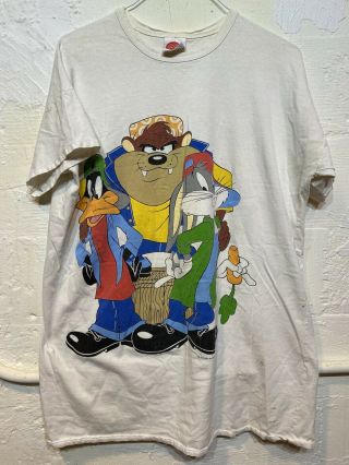 Vtg 90s 1993 Looney Tunes T Shirt Osfa Rare Single Stitch