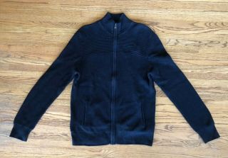 Rare Lucky Brand Triumph Motorcycles Zip Sweater Jacket Embroidered Large Black