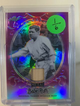 2019 Leaf Metal Babe Ruth Pink Game Seat Ys - 44 1/6 1 Of 6 Very Rare
