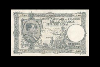 27.  11.  1930 Belgium 1000 Francs French France Rare ( (ef))