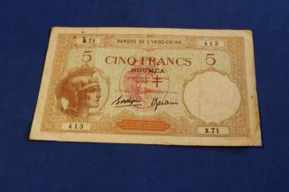 Hebrides 5 Francs 1941 P.  4b Rare - - See Many More