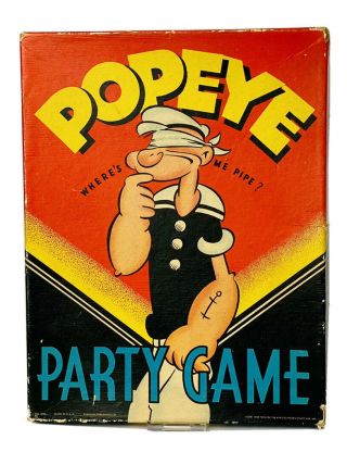 Vintage Antique Popeye Where’s Me Pipe Party Game W/ Box 1930s Rare