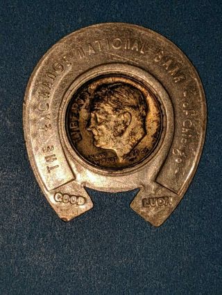1946 Silver Roosevelt Luck Dime Encased Exchange National Bank Chicago Rare