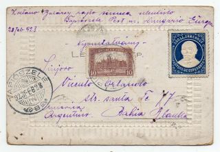 1928 Hungary To Argentina Cover,  Rare Esperanto Cinderella,  High Value