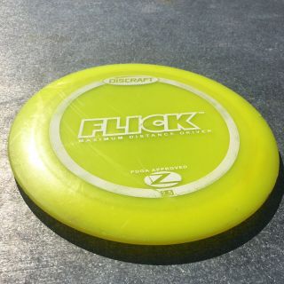 RARE Disc Golf Discraft Z FLICK PFN 173g Neon Yellow NO INK Flat Top Driver 2