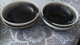 Pfaltzgraff Gourmet Brown Drip Coupe Soup Bowls,  7 - 3/8 ",  Set/4 Vintage Rare A1