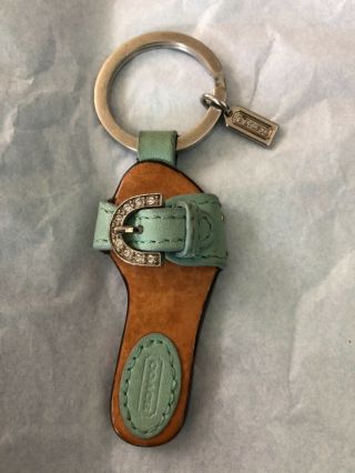 Coach Embellished Leather Flip Flop Keyring Cute And Rare Pre Owned