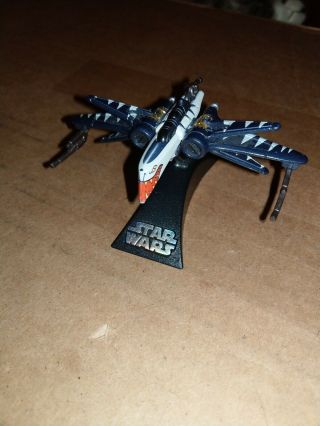 Star Wars Titanium Micro Machines Rare Tiger Shark Painted Arc - 170 With Stand