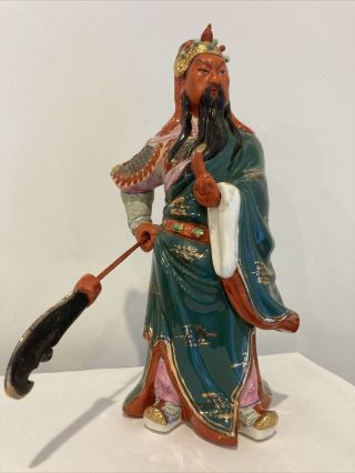 Antique Rare Chinese Porcelain Statue - Guang Gong Guan Yu Warrior God