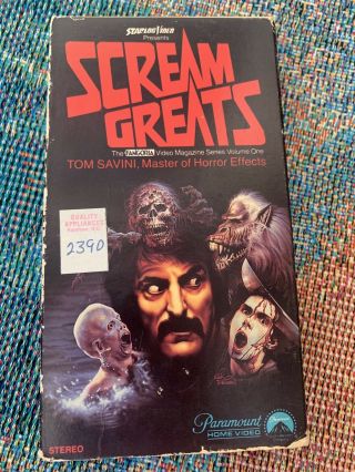 Scream Greats Tom Savini Vhs Volume 1 Fangoria Horror Gore Rare Paramount