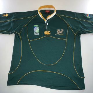 Vintage 2007 Mens Canterbury South Africa Rugby World Cup Jersey Kit Medium Rare