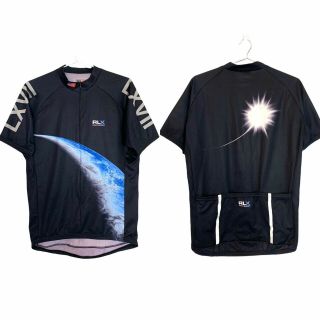Rlx Polo Sport Men’s Cycling Jersey Sz L Earth Space Black 3 Pocket Lxvii Rare