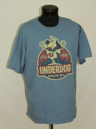 Tee T - Shirt Graphic Vtg Gildan Xl Underdog Cartoon Tv Show Puppy Light Blue Rare