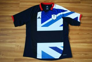 Size Mens Xl Adidas Team Gb Great Britain Jersey Shirt London 2012 Olympics Rare