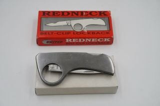 Rare Vintage United Cutlery Redneck Belt - Clip Lockback Knife Uc674