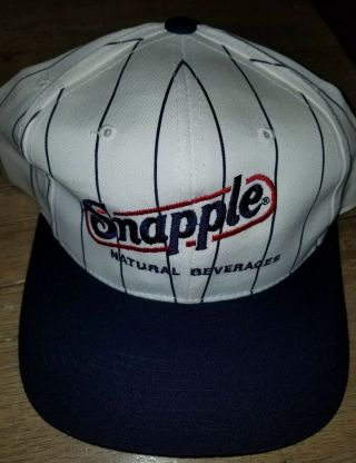 Vtg Snapple Snapback Hat Cap Rare 90s Fruit Drink Facts Hipster Og C9