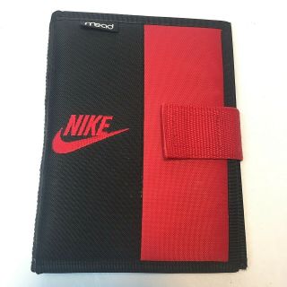 Rare Vintage 90s Nike Bred Mead Mini Binder Planner Book Stitched 1994 Red Black