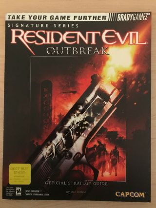 Resident Evil Outbreak Bradygames Official Strategy Guide With Poster Rare