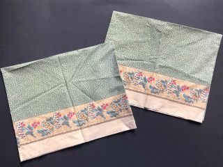 Pair Rare Ralph Lauren Squires Path Standard Pillowcases Meehan Pebbles Green