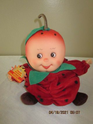 Small Small World Fruit Babies Sally Strawberry Bean Bag Plush - Rare Dolls