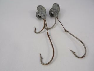 Two Vintage Eel Skin Rigs Lead Head 4 oz 5 - 1/2 