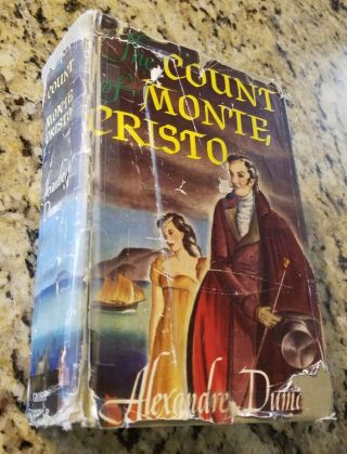 1946 The Count Of Monte - Cristo Alexander Dumas Rare With Dust Jacket