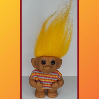 Vintage 1992 Rare Muscle Man Troll Wishnik Uneeda 3 " Doll Yellow Hair Toy Figure