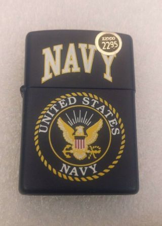 Rare Vintage Zippo Cigarette Lighter United States Us Navy Military Eagle