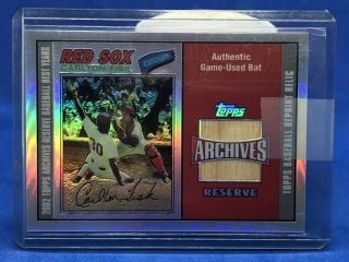 2002 Topps Archives Reserve - Carlton Fisk - Game Bat - Red Sox - Rare