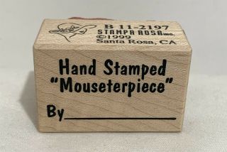 Stampa Rosa House Mouse Hand Stamped Mousesterpiece Created By Rubber Stamp Rare