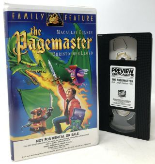 The Pagemaster Demo Screener (vhs,  1995,  Clamshell) Macaulay Culkin Rare