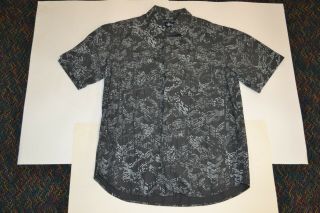 Rare 90s Stussy Skyscapers Ny York Skyline All Over Print Ss Button Shirt Xl